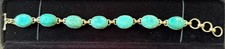 Vintage Carolyn Pollack 925 Silver Green Turquoise Toggle Bracelet picture