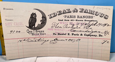 1892 Ideal & Famous Paris Ranges Trade Receipt picture