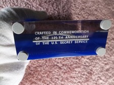 USSS SECRET SERVICE  125TH ANNIVERSARY COMMEMORATIVE DESK SET .999 SILVER picture