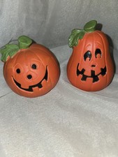 VTG Lot of 2 Halloween Ucago Jack-O-Lantern/Pumkin Figurines picture