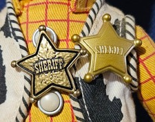 Toy Story Metal Pin Backing Woody and Jessie Sheriff Star Badge Prop Replica New picture