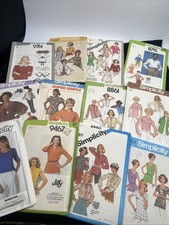Vtg Sewing Pattern Lot 1970s 1980s Blouses Shirts Women’s Uncut Tops Simplicity picture