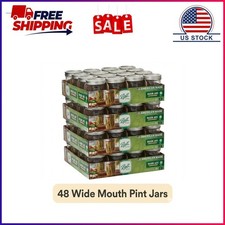 (4 pack) Ball, Glass Mason Jars with Lids & Bands, Wide Mouth, Clear, 16 oz, 12 picture
