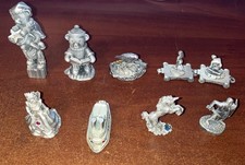 Vintage Pewter Miniatures Lot of 9 1983 Ballena Bay Knight Unicorn Bouvier Fish picture