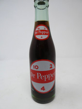 MINT Dr Pepper 6.5 oz Bottle Filled In Dublin TX Dancing P 1964 NOS Stock Clock picture