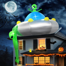 6FT Halloween Inflatable Hanging Alien UFO Outdoors Decoration | Blow up Yard De picture