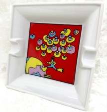 Original Peter Max Square Ashtray Genuine China By Iroquois 13.5cm rare Used picture