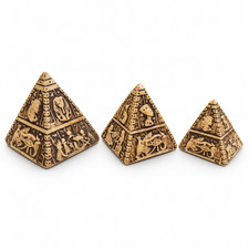 Authentic Egyptian Charm: Set of 3 Giza Pyramids Embellished with Pharaonic Art picture