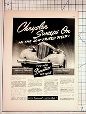 1938 Chrysler Royal Imperial Car Ad Magazine Print Vintage Original Auto picture