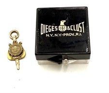 Dieges & Clust Fordham University Band Charm Watch Fob 1/10 10K GF Box Vintage picture