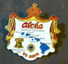 Aloha Hawaii Islands Map Enamel Pin Kauai Oahu Maui Molokai Souvenir picture