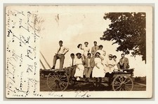 RPPC Richmond MO ~ Local guys & gals on Wagon Missouri picture