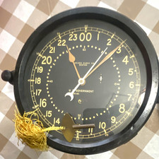 2 Chelsea U.S. Government Round Wall Clock Black Analog Metal/Glass picture