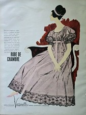1963 Women's Hollywood Vassarette Robe Chambre Black Lace Lingerie Vintage ad  picture