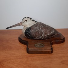Ducks Unlimited Woodcock Wood Sculpture by Chris Olson 1991-92 picture