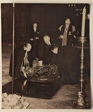 Rare Press Photo French President Albert Lebrun 1939 Westminster Abbey London picture