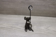 Creative Co-Op Cast Iron Gold Mouse Photo Card Holder Display picture
