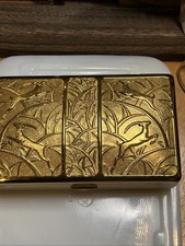 Vintage ELGIN AMERICANA Gold Art Deco Style Miniaudiere Makeup Compact with Case picture
