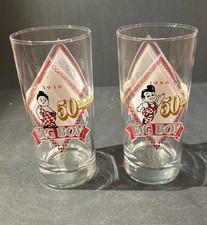 Vtg Bob's Big Boy 50th Anniversary Glasses SET OF 2 (1936-1986) Clear Glass -New picture