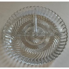 3 Section Divided Herringbone Glass Relish Tray 7