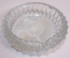 Crystal Ashtray Vintage Glass Clear Ornate Cut Heavy Tobacco Ashe Tray Cigarette picture