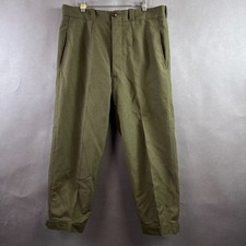 Vintage French Military Pants Mens Large Green Utah 70s Wool Blend Army Heavy picture