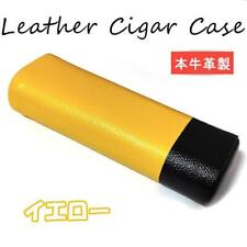 Cowhide Cigar Case Lightweight Yellow Black Tobacco Stylish Unbreakable picture