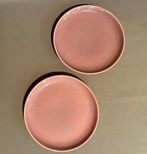 2 NICE Vintage Russel Wright Steubenville MCM Coral Salmon DINNER PLATES picture