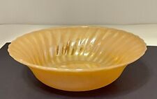 Fire King Anchor Hocking Glass Vegetable Bowl Peach Luster Ware Shell Swirl 8.5