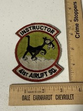 RARE VINTAGE PATCH 41st AIRLIFT SQUADRON AIR FORCE INSTRUCTOR BLACK CATS ESTATE picture
