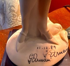 Guiseppe Armani Hand Signed and Dated Lady with Muff Porcelain Figurine 1989 picture