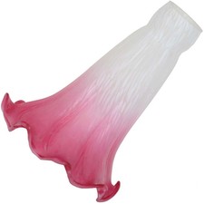 Bieye LS02S Lily Flower Blown Glass Lampshade - White Pink, 0.87