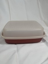 Vintage Tupperware Large Meat Marinade Container 2 Piece Paprika #1294-5 w/Lid picture
