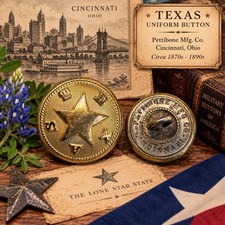 2 Post Civil War Texas Uniform Buttons  Albert TX35 Pettibone Mfg Co Cincinnati picture