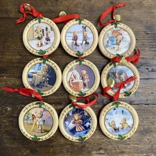 9 Danbury Mint /M.J. Hummel Christmas Ornaments Wreaths picture