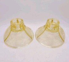 Vintage Hazel Atlas Florentine Yellow Poppy Candlesticks Set Circa 1932-1935 picture