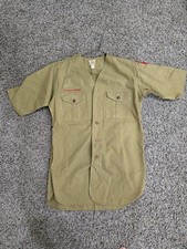 Vtg 1930-1940’s Boy Scouts Uniform Shirt Dallas Troop 70 Original Tan picture