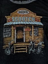 Harley-Davidson Home of Scooter Bar-B-Q Graphic T-Shirt Black 1984 Ed Friel picture