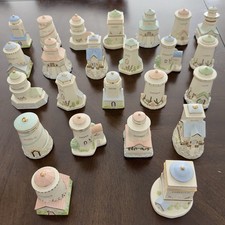 2002 Lenox Seaside Lighthouse Spice Jars - Complete Full Set of 24 picture