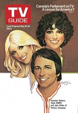 THREE'S COMPANY Cast Members - 1978 TV Magazine Cover - 5 x 7 inch Photo picture
