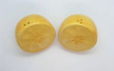Lemon Salt & Pepper Shakers Ceramic Glossy Finish w/ Stoppers Yellow Color. picture