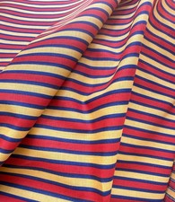 10 yds Vintage Schumacher Screen Print Cotton “Merry-Go-Round Stripe”  WW504 picture
