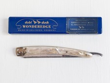 Vintage Dubl Duck Wonderedge Straight Razor Pearlduck w Original Plastic Box picture