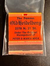 MATCHBOOK - THE FAMOUS OLD HEIDELBERG - PETER & MARIA MICK - UNSTRUCK picture