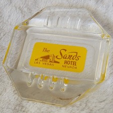 Vintage 1960s Advertising Glass Ashtray The Sands Hotel Las Vegas NV Excellent  picture