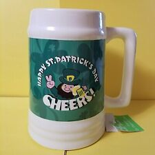 Happy St. Patrick's Day Cheers Large Porcelain Ceramic Stein Mug Cup Irish -New picture