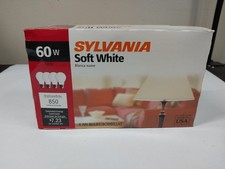 Sylvania Double Life Soft White 60W Light Bulbs 4 Pack Sealed Made USA picture