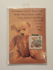 1998 USPS Teddy Bear Mail Necklace Card Stamp Set Celebrate The Century NIP  picture