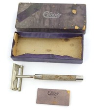 Vintage CHRISTY Advertiser Complimentary Single Edge Safety Razor Set  - 1920's picture