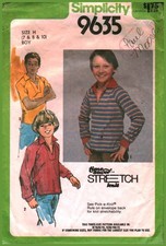9635 Vintage Simplicity SEWING Pattern Classic Boys 1980s Pullover Top Shirt 10 picture